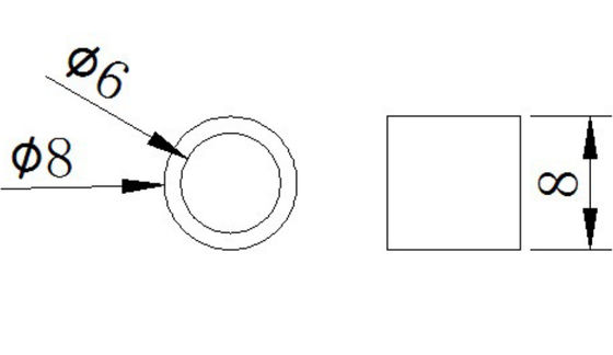 Durable Piezo Tube Ø8xØ6x8mm 120KHz Resonant Frequency Low Dielectric Loss