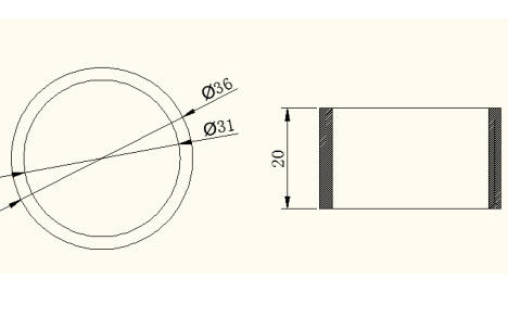 Low Dielectric Loss Piezoelectric Tube , 155KHZ PZT Tube Ø36xØ31x20mm